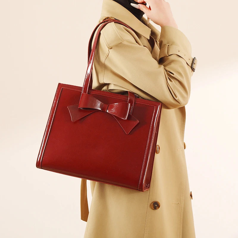 红色结婚包包女大容量新娘包礼物高级感百搭手提包通勤腋下托特包