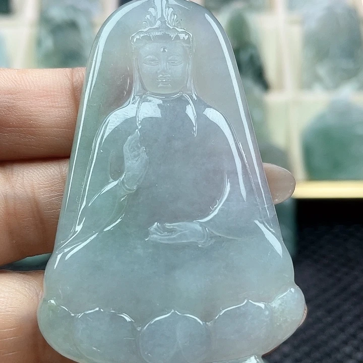 颈饰未镶嵌翡翠天然翡翠观音