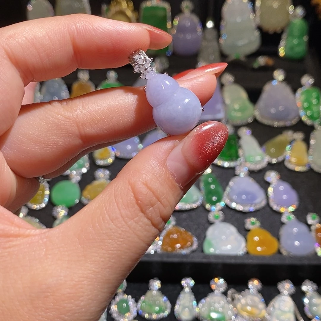 颈饰银S925镶嵌翡翠天然翡翠