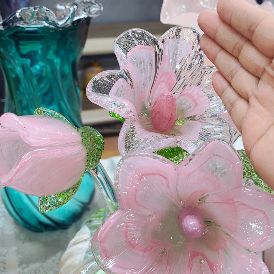 3支花家悦美居琉璃花瓶摆件