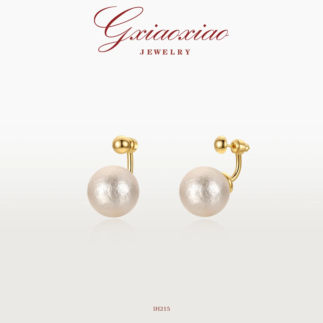 G XIAOXIAO 镀K金 气质复古高级感前后式设计感百搭耳环 IH215