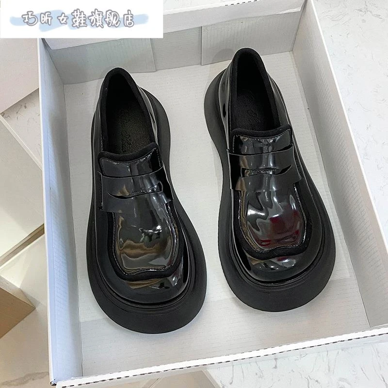 巧昕家厚底5cm大头娃娃小皮鞋女2025年春秋气质松糕英伦风乐福鞋