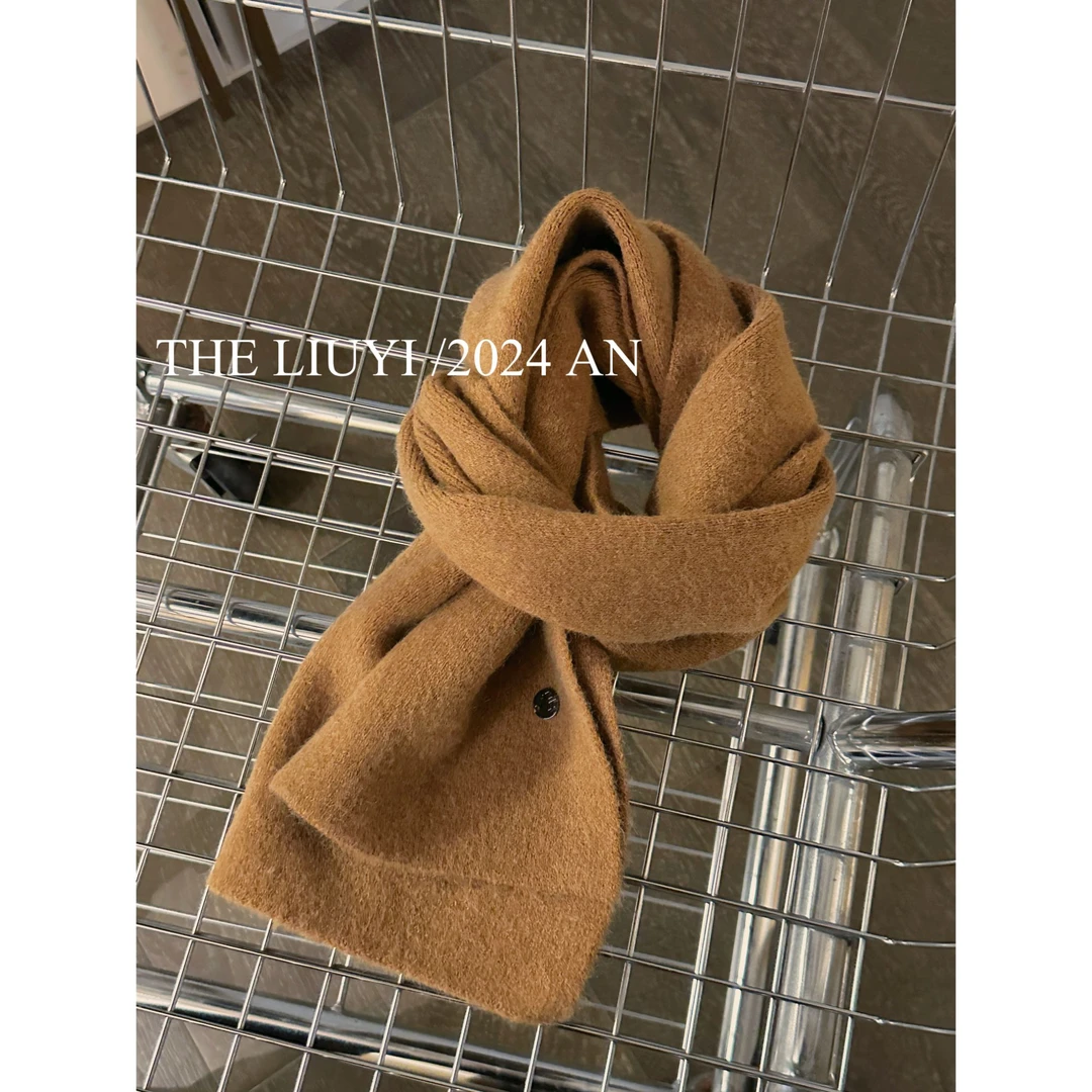 【LIUYI】软糯纯色羊毛混纺针织围巾6769