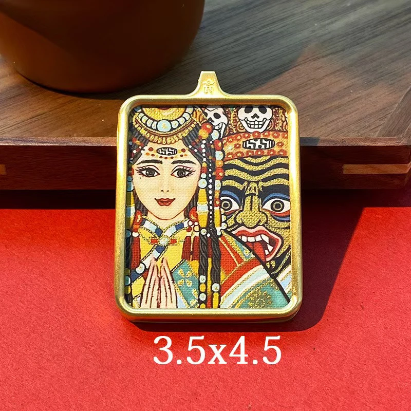 守护牌西藏唐卡经典款金色壳