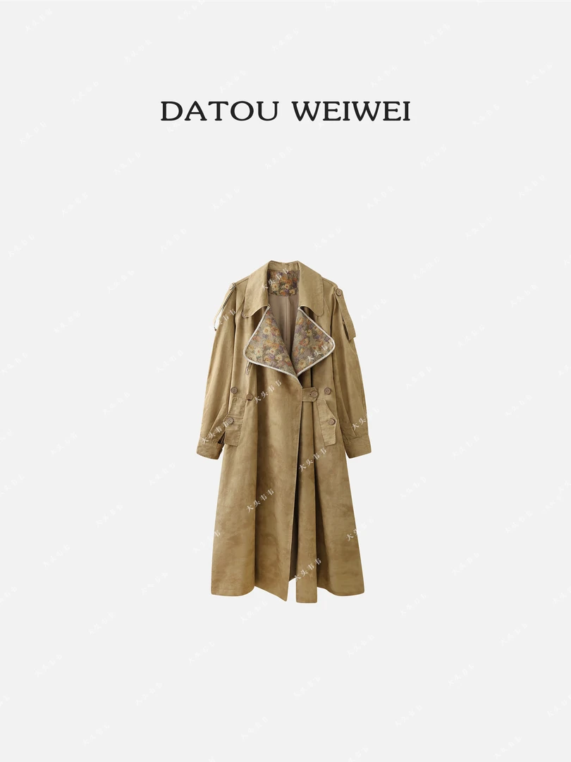 【DTWW大头韦韦】高级感欧阳印花国风华丽风衣外套885673