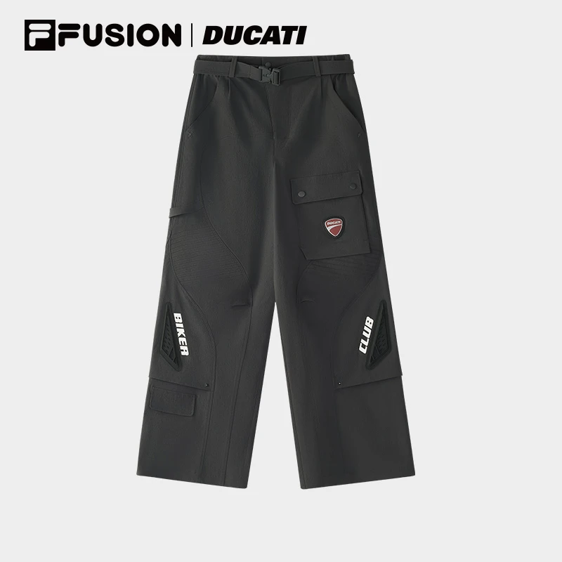 FILA FUSION丨DUCATI 斐乐机车风赛车服宽松长裤女款T11W527808F
