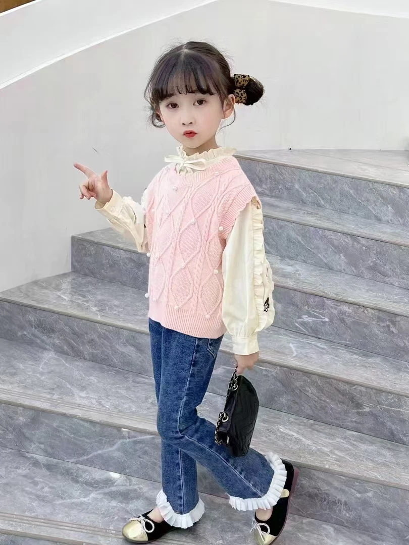 dsbb童装百搭韩版时尚女童洋气儿童针织