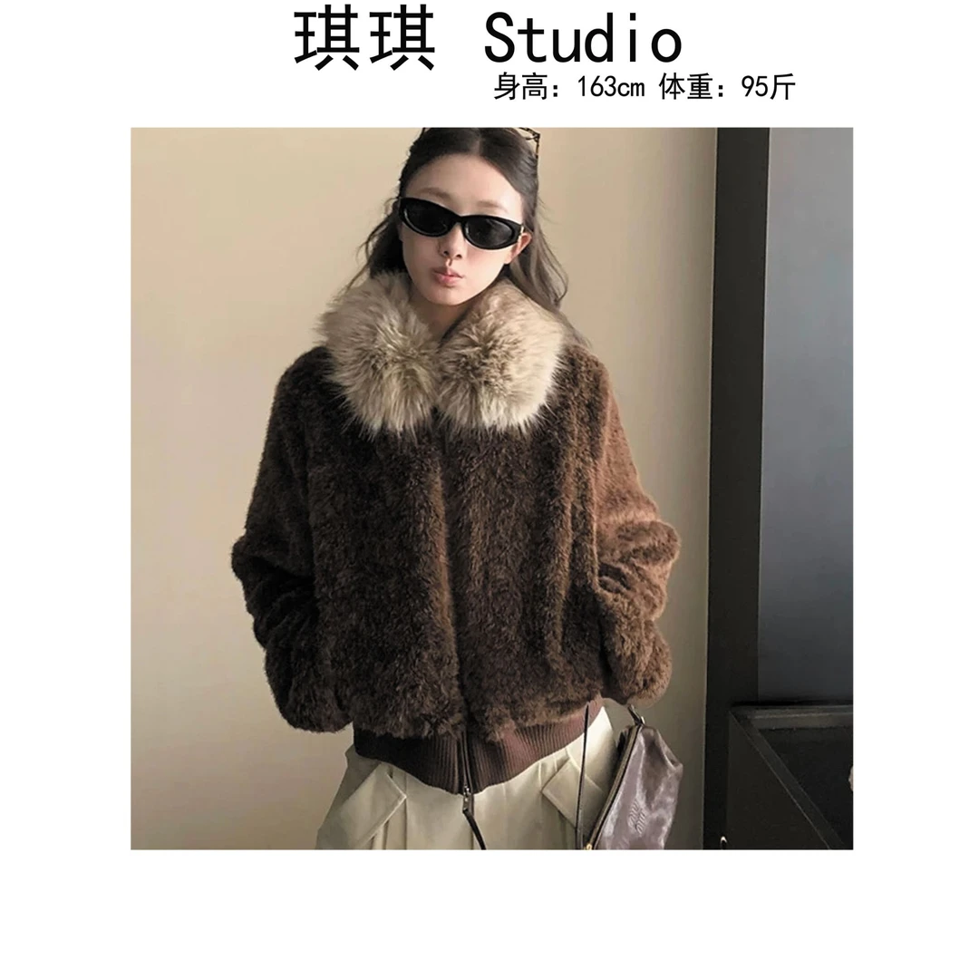 《琪琪家》冬季新款轻奢高级感气质时尚百搭毛领外套羽绒服3380-Y