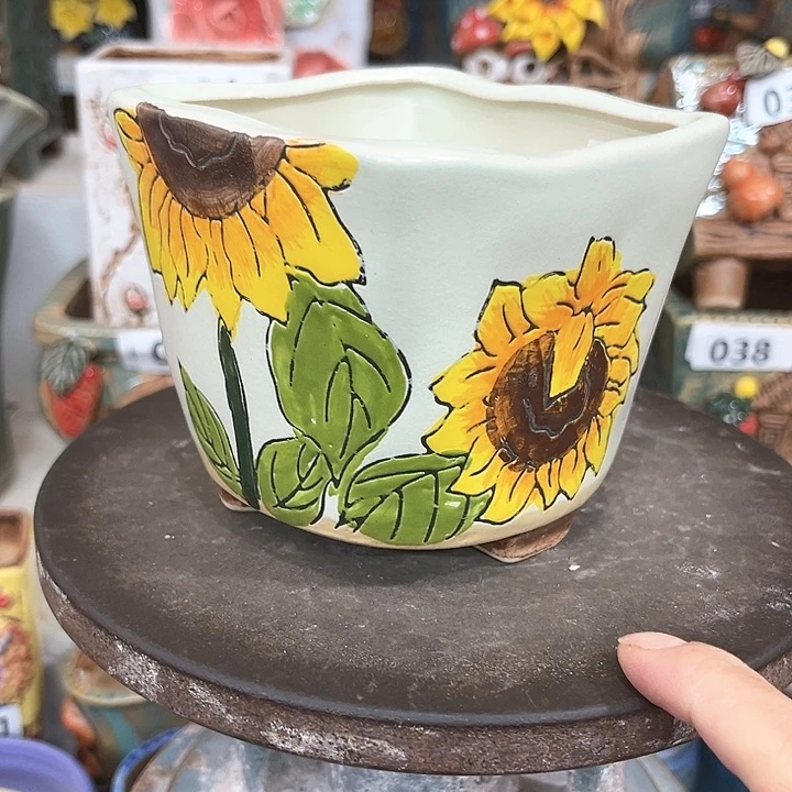 紫砂花盆粗陶材质多肉花盆