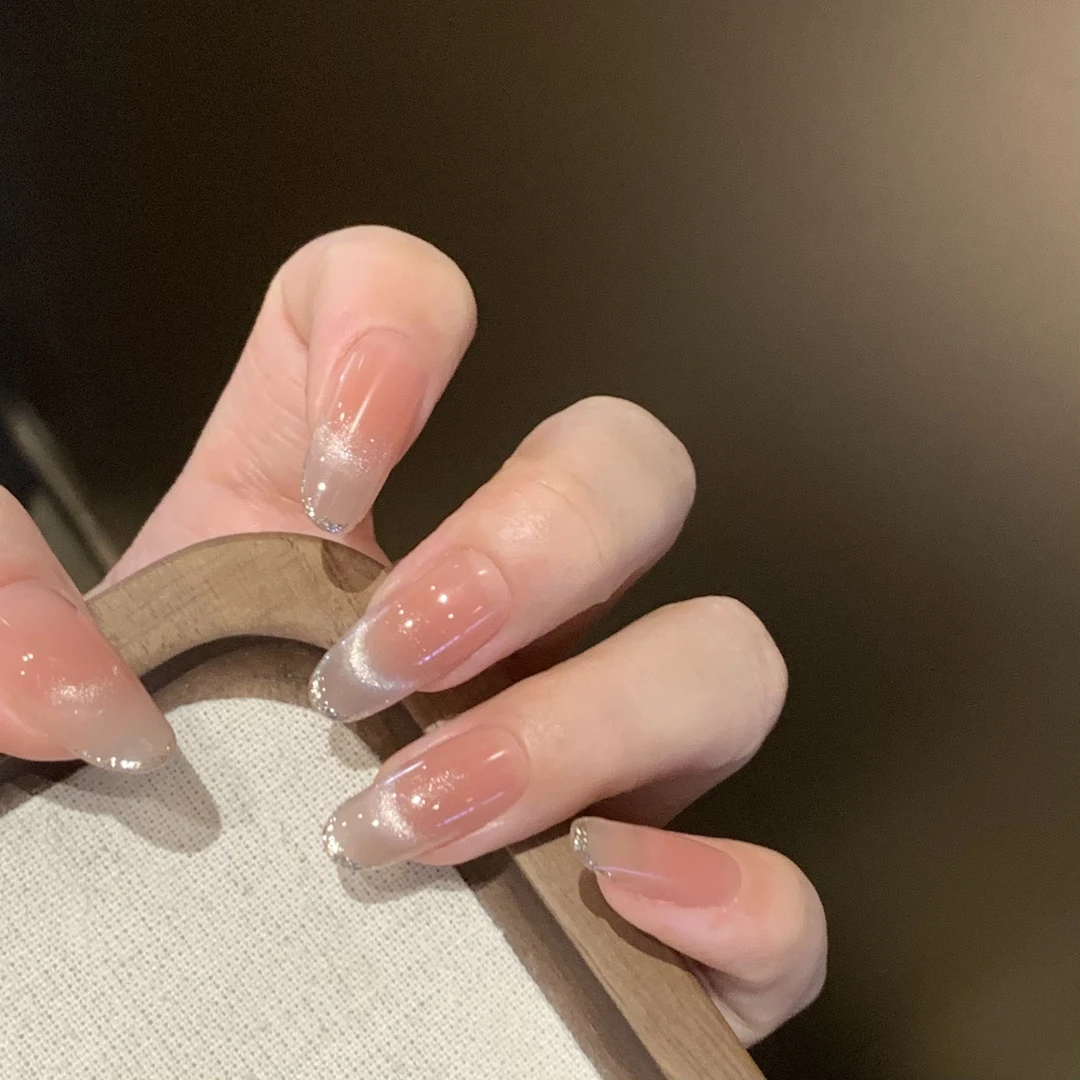 【珊瑚海】-逗逗家新款法式鎏金轻奢猫眼美甲可拆卸纯手工穿戴甲