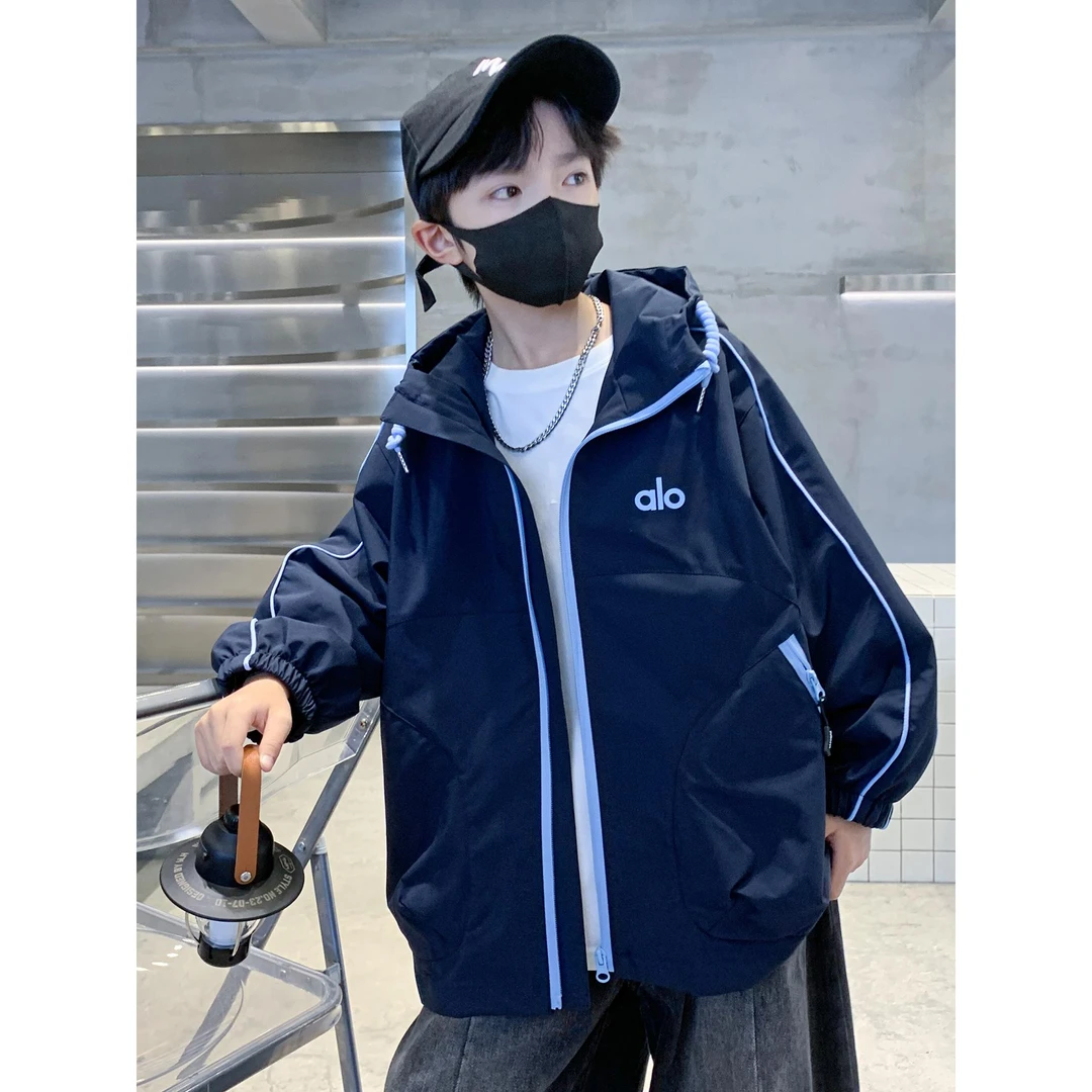 MK&UR.BV男童秋装外套秋冬款2025新款夹棉加厚冬季大童工装冲锋衣