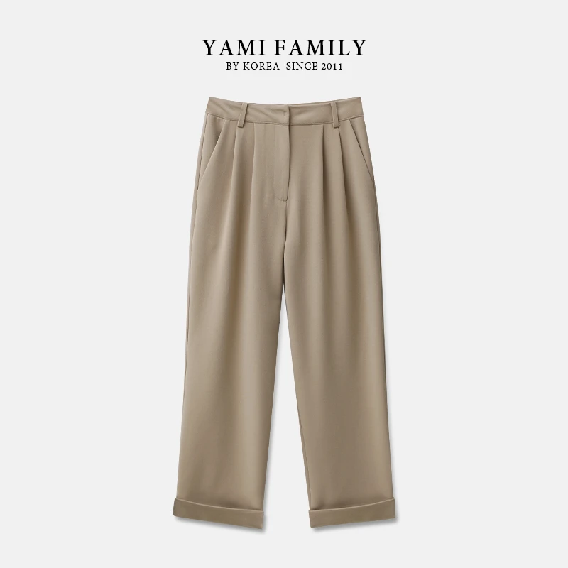 YM-XK-2246 高腰西装裤直筒时尚休闲裤时尚百搭垂感简约宽松通勤