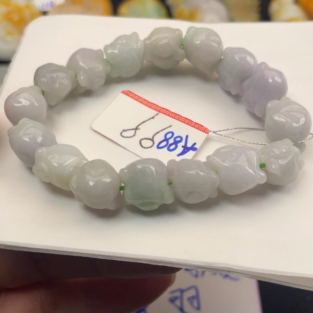 翡翠未镶嵌颈饰翡翠招财猪手串