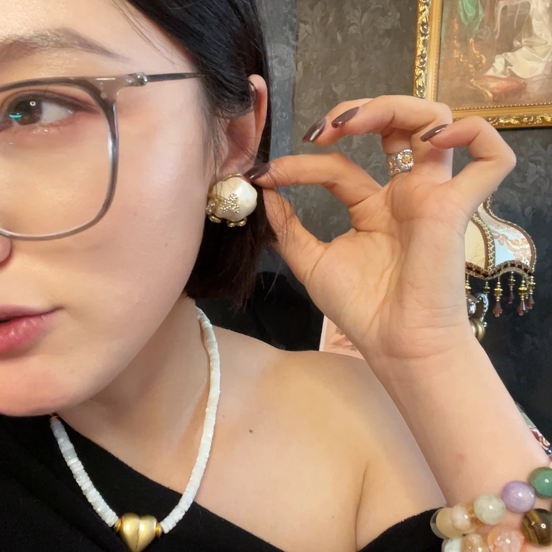 黄铜925银琉璃耳钉