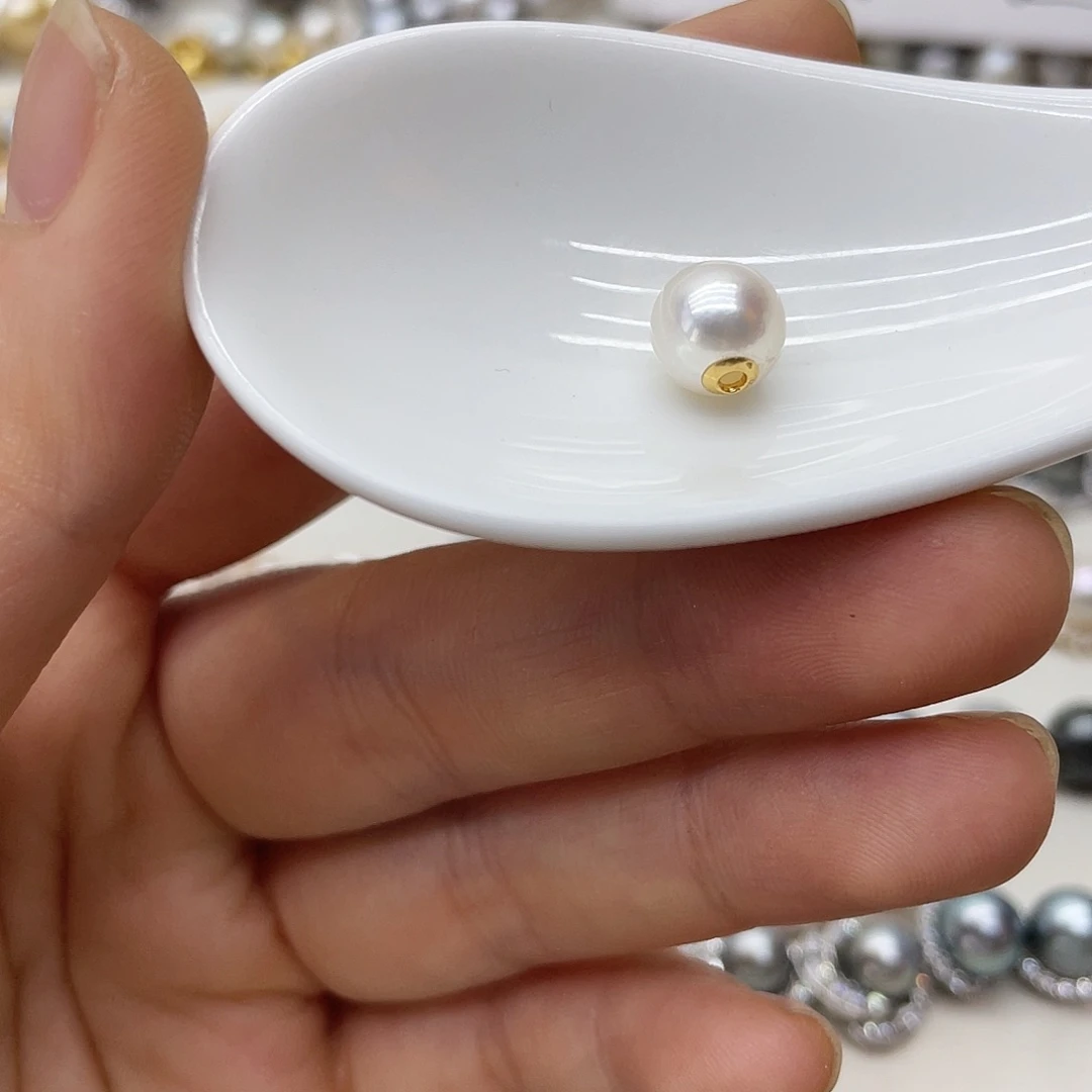海水珍珠18K金镶嵌吊坠(不含链)
