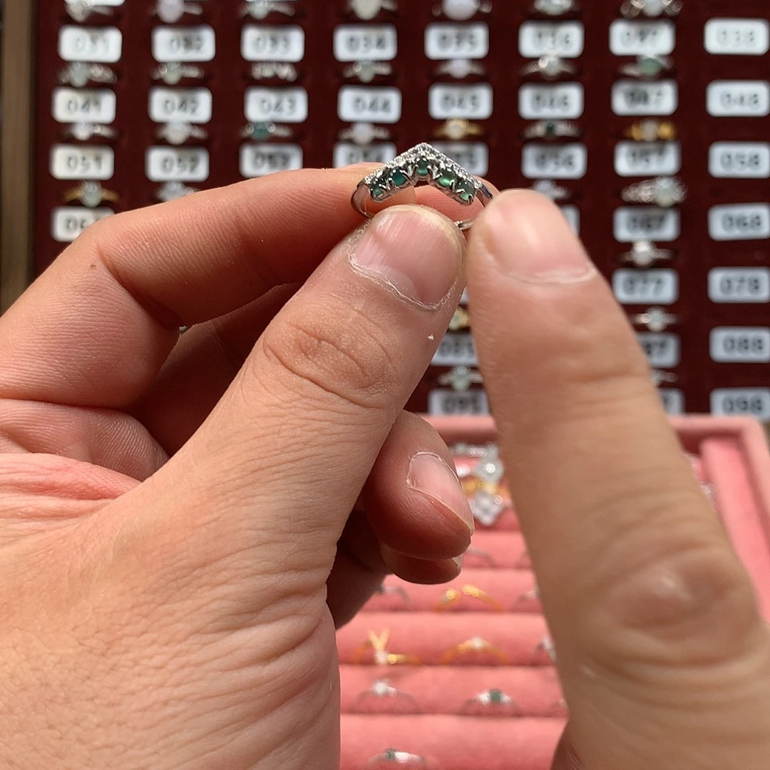 晚***菀翡翠银S925镶嵌戒指97
