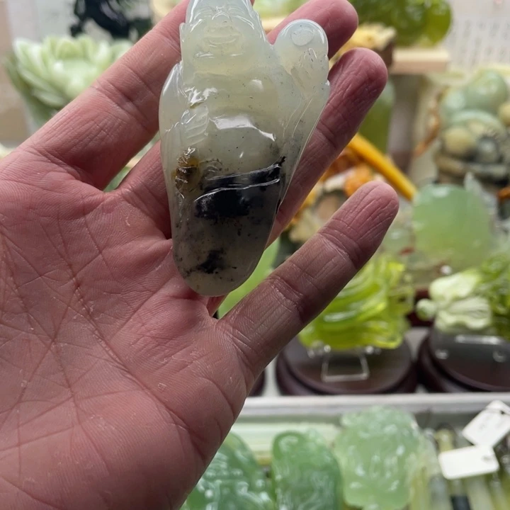 蛇纹石玉未镶嵌四大名玉手把