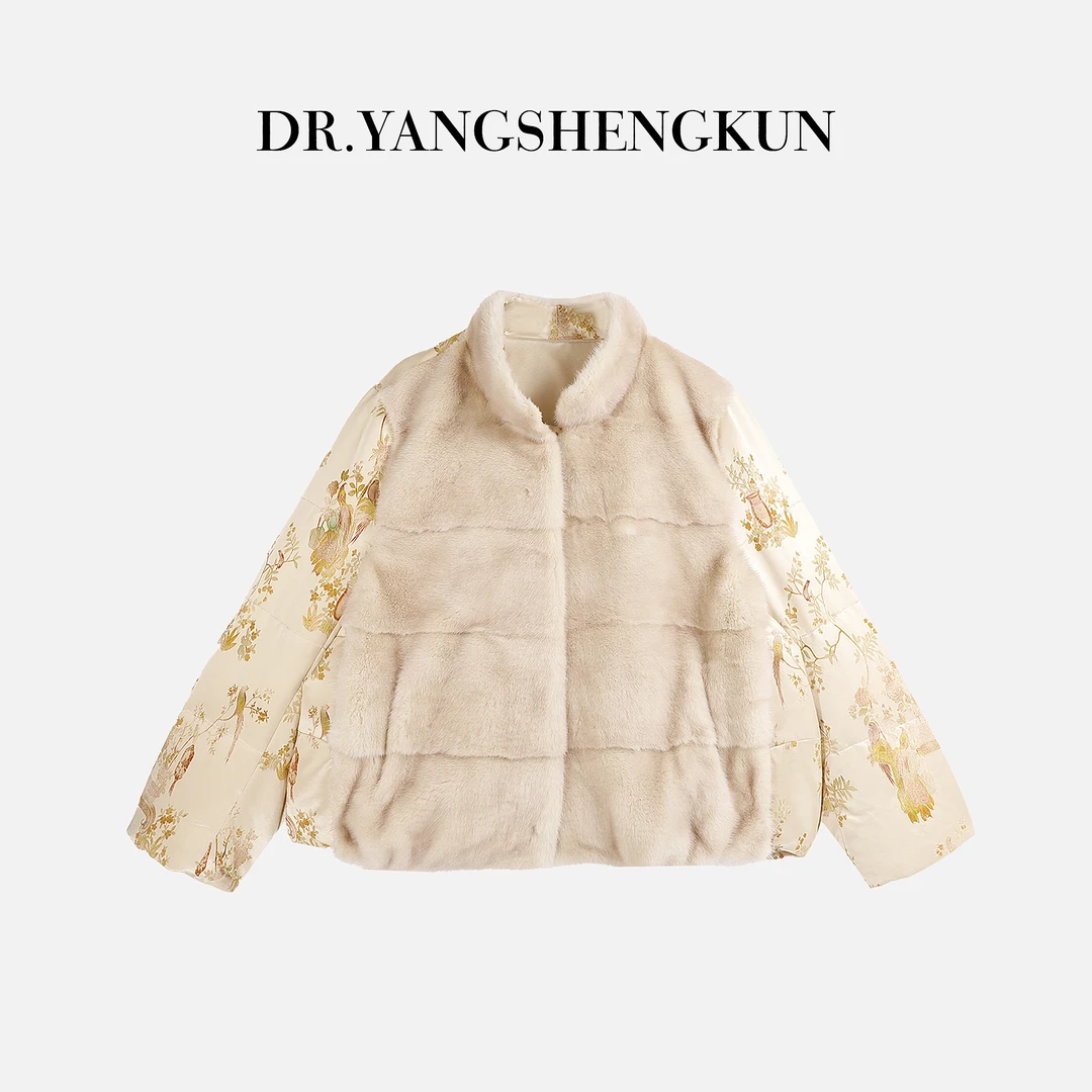 杨圣坤2025冬季新品新中式立领百搭保暖水貂鹅绒服外套W25121201