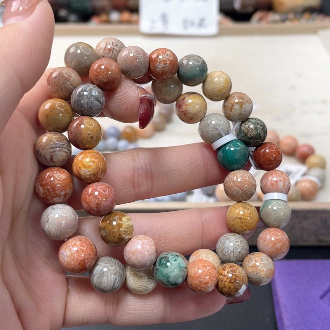 硅化珊瑚（珊瑚玉）手链未镶嵌是**呀106