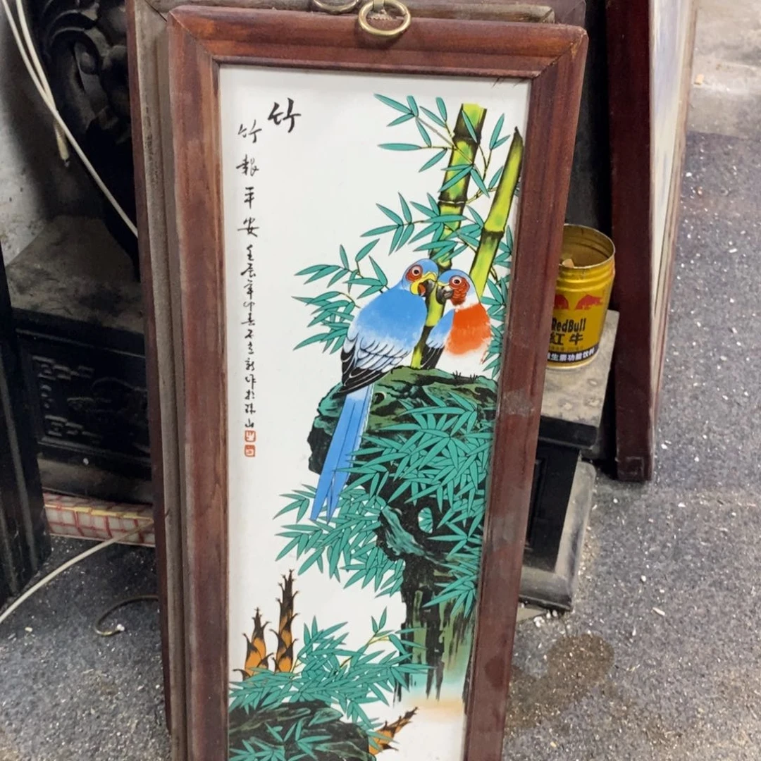 瓷片53*21*1景德镇瓷板画柴窑烧制