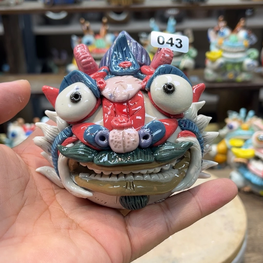摆件纯手工抽象陶瓷摆件043