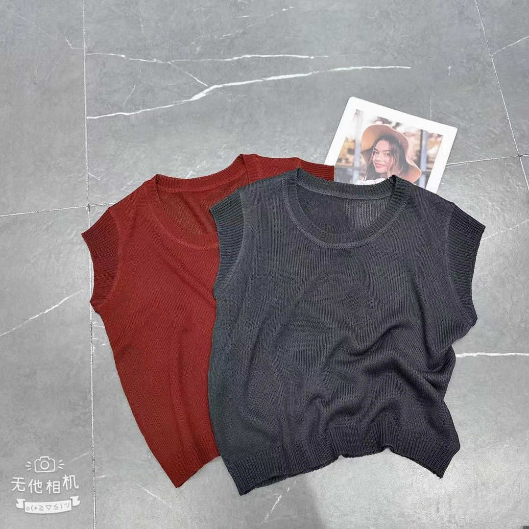 【慕.我们的店】纯色圆领飞飞袖短袖针织