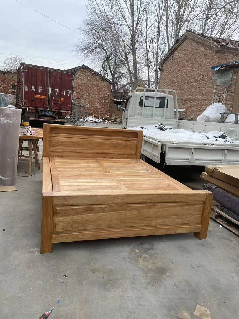 老榆木双人床全榆木硬板床原木制作没有辅料结实耐用用料纯粹