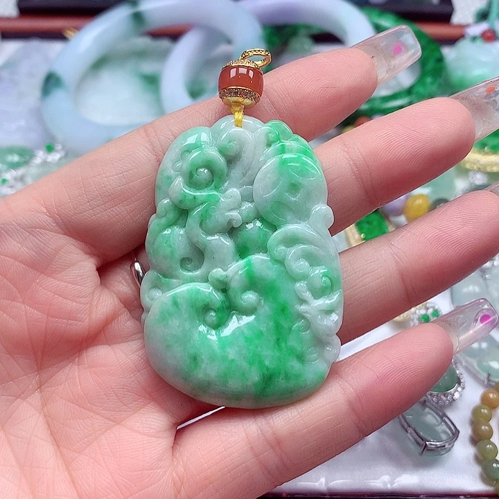 颈饰银S925镶嵌翡翠翡翠