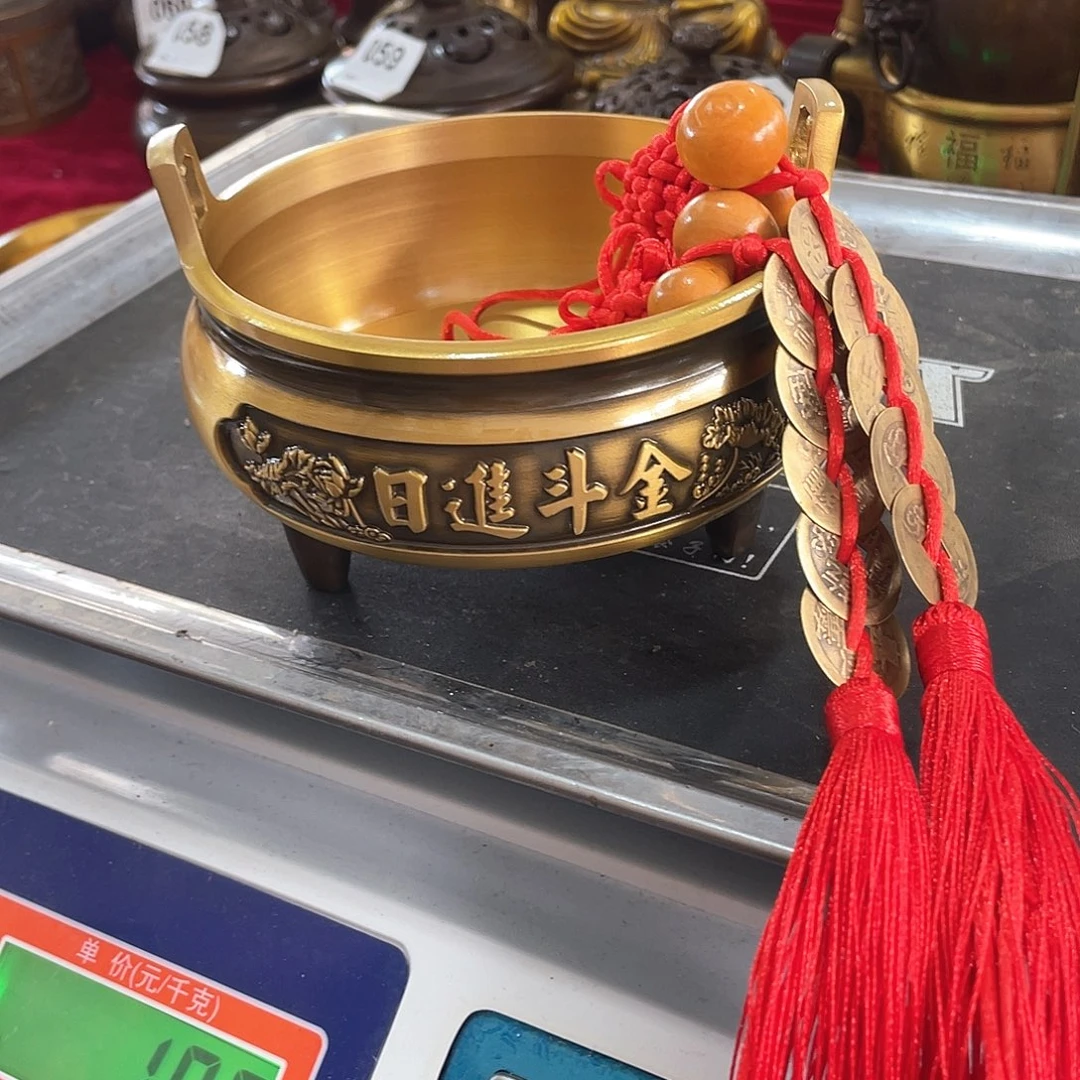 王***三黄铜黄铜材质家居摆件