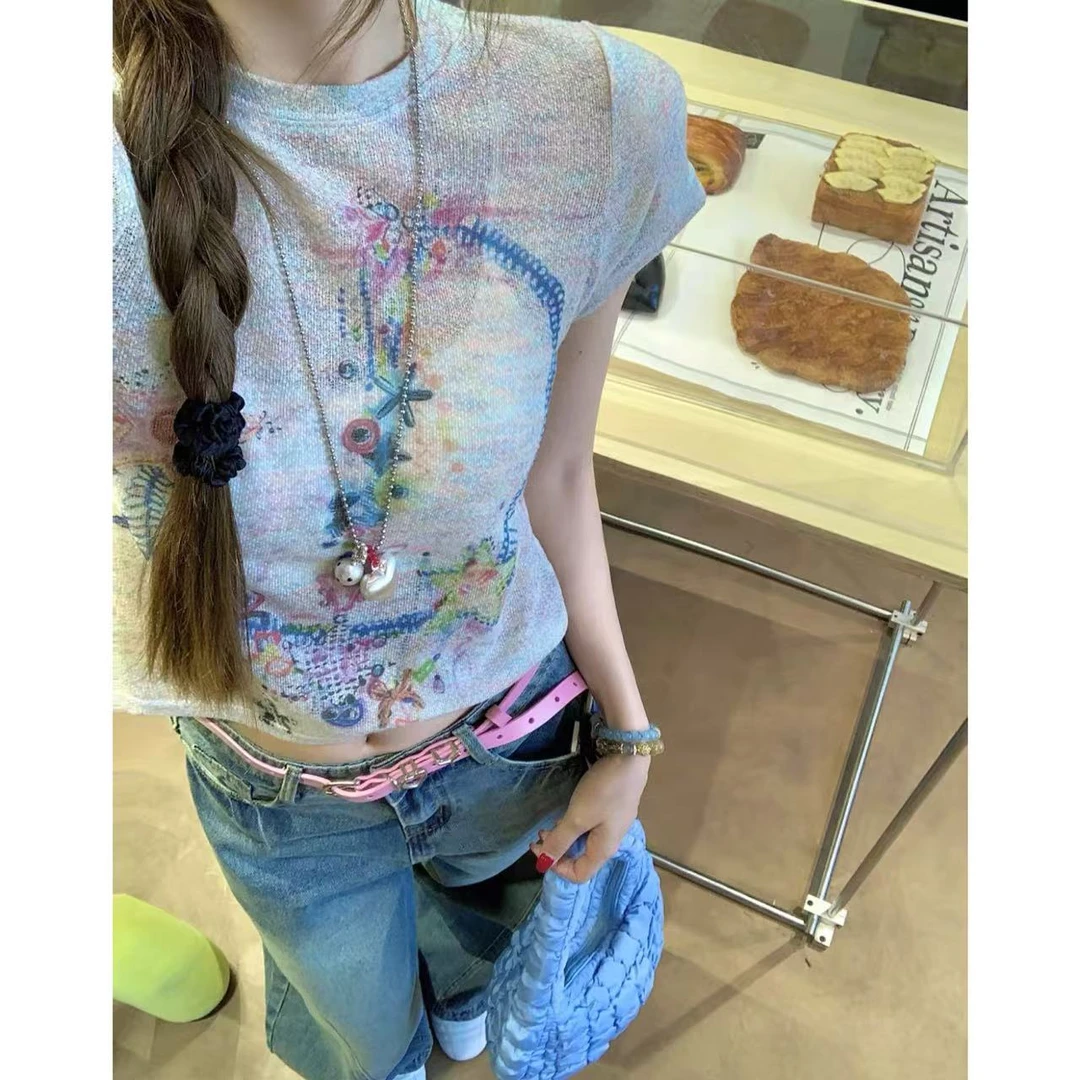 徐秋阳 梦幻沙滩  百搭时尚休闲休闲显瘦显白春季新款短袖