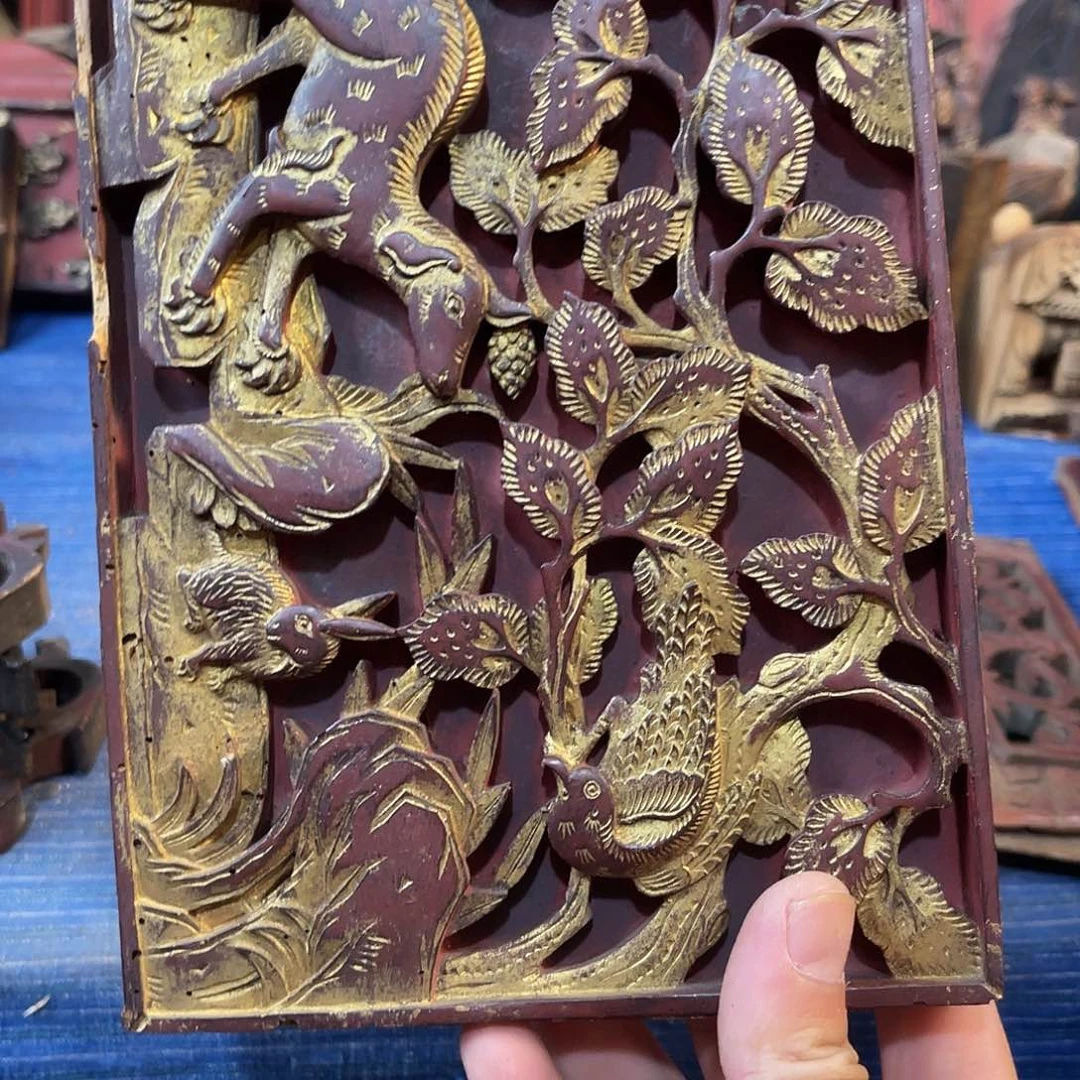 朝***兰香榧木老木雕花板