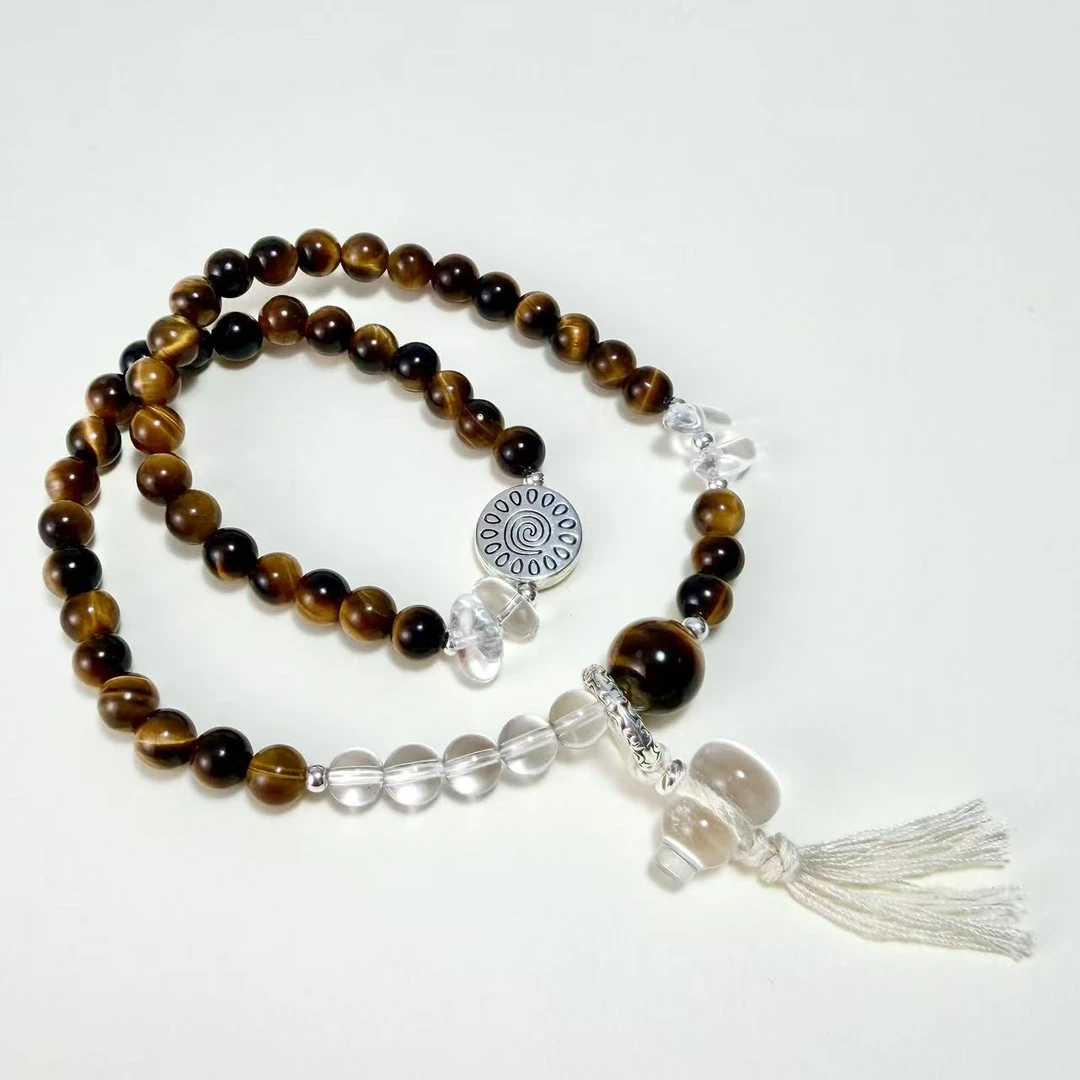 铜合金天然虎眼双圈手串（MM0077）