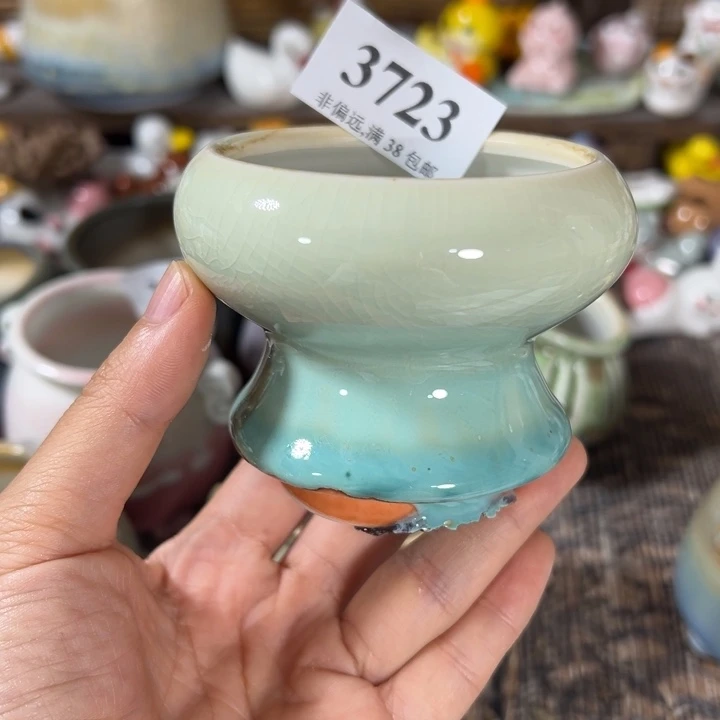 瑕疵活动价30包邮景德镇手工花盆