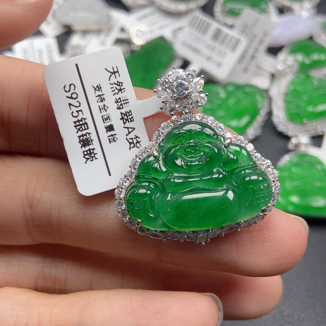 翡翠银S925镶嵌颈饰