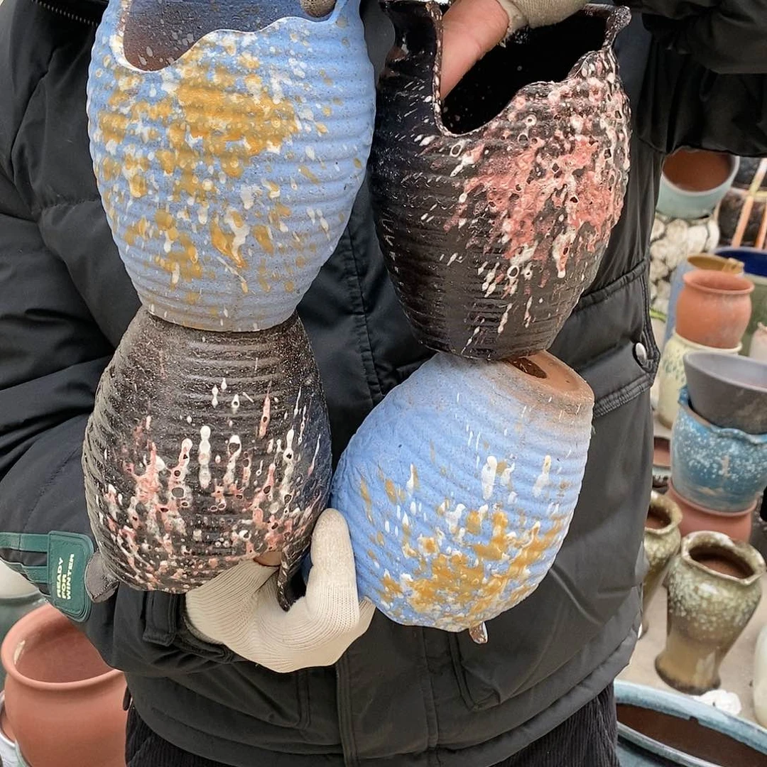 紫砂花盆瑕疵口11高17瑕疵