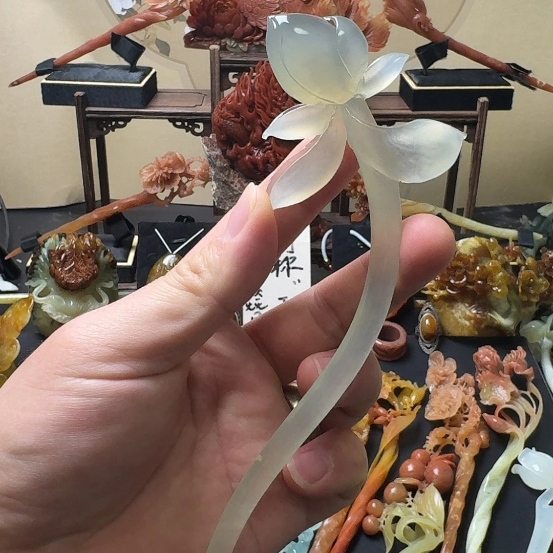 蛇纹石玉未镶嵌发饰