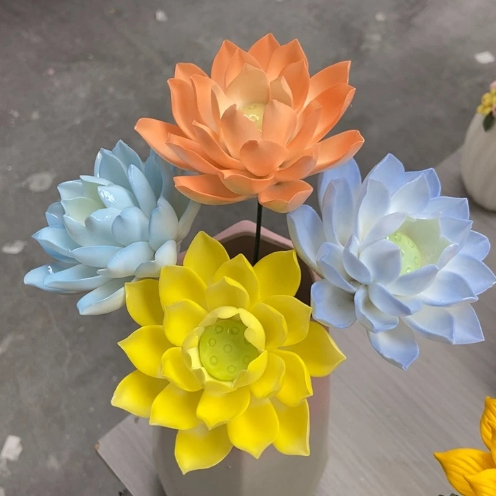 陶瓷手工制作陶瓷花4朵
