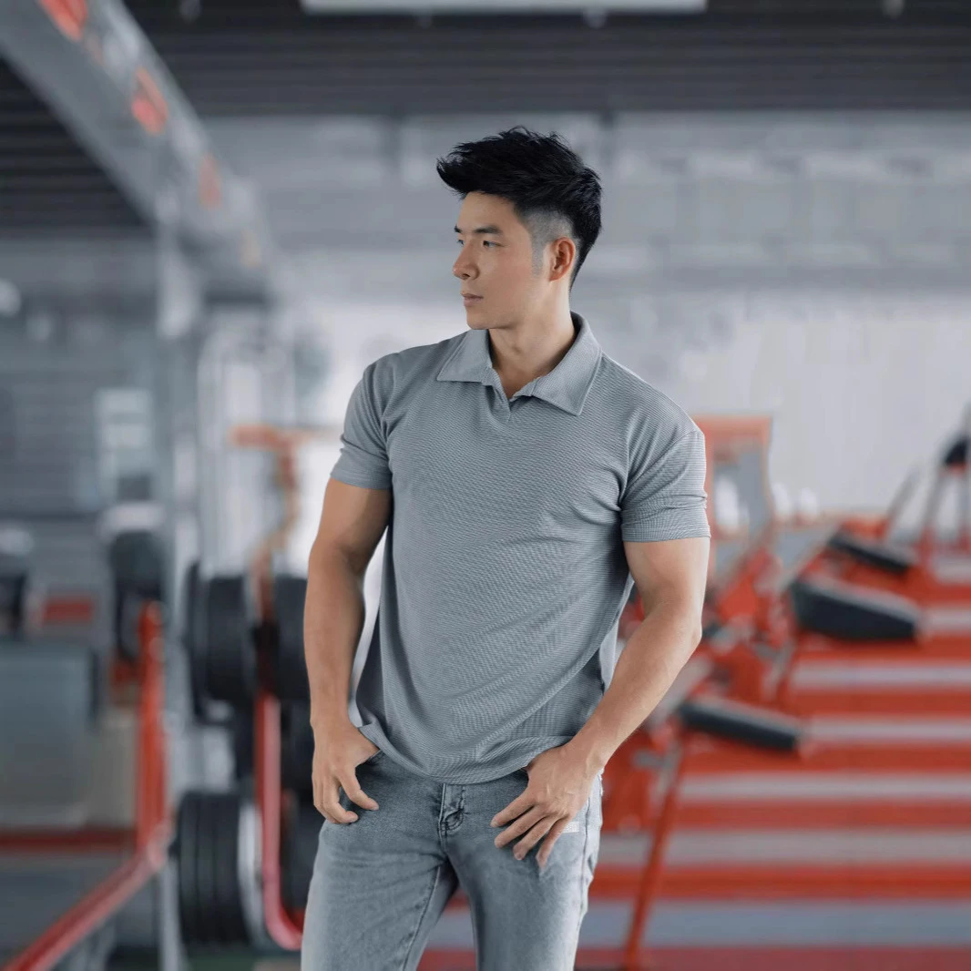 男士POLO新款运动重磅t恤男休闲健身锻炼小马哥同款纯色翻领短袖