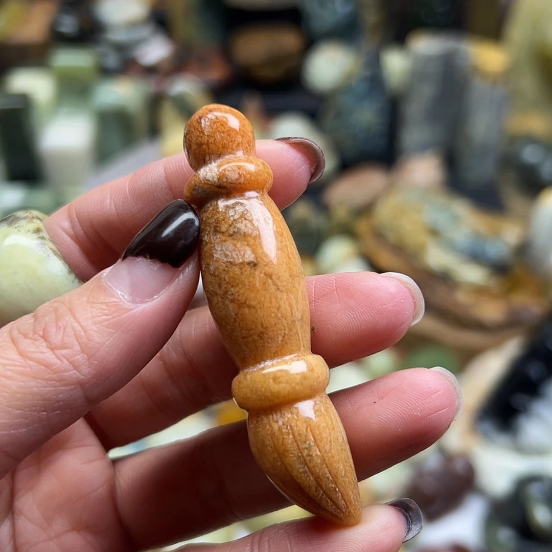 岫玉未镶嵌颈饰辽阳料毛笔有皮感