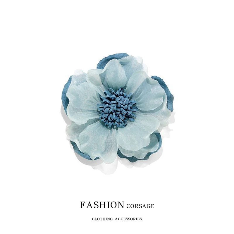 非金属布艺胸针 布艺温柔花朵设计感小众韩版绢纱连衣裙礼服配饰