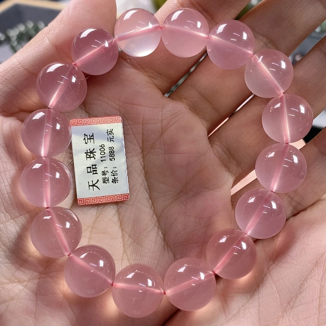 未镶嵌手串水晶粉水晶11006