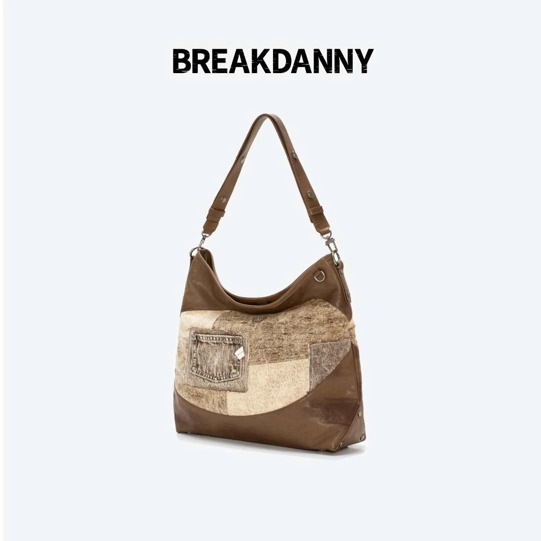 BREAKDANNY咖啡系列·拿铁hobo植鞣牛皮流浪单肩斜挎软包复古港风