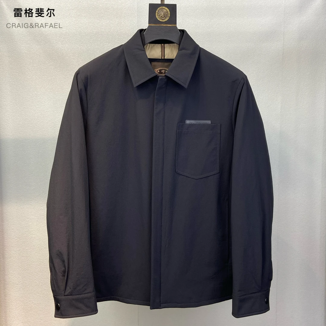 【YR040】冬季翻领轻薄羽绒服男20g+白鹅绒保暖外套通勤日常25新品
