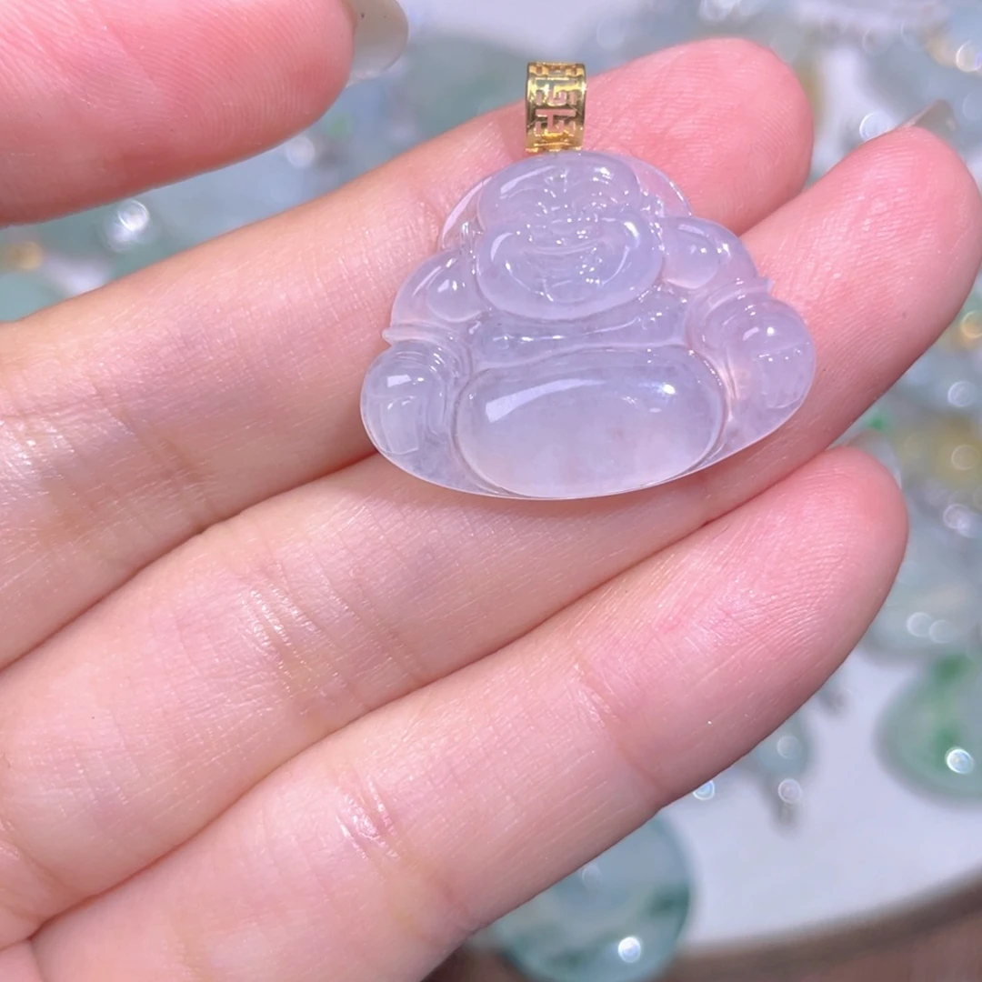 颈饰18K金镶嵌翡翠翡翠