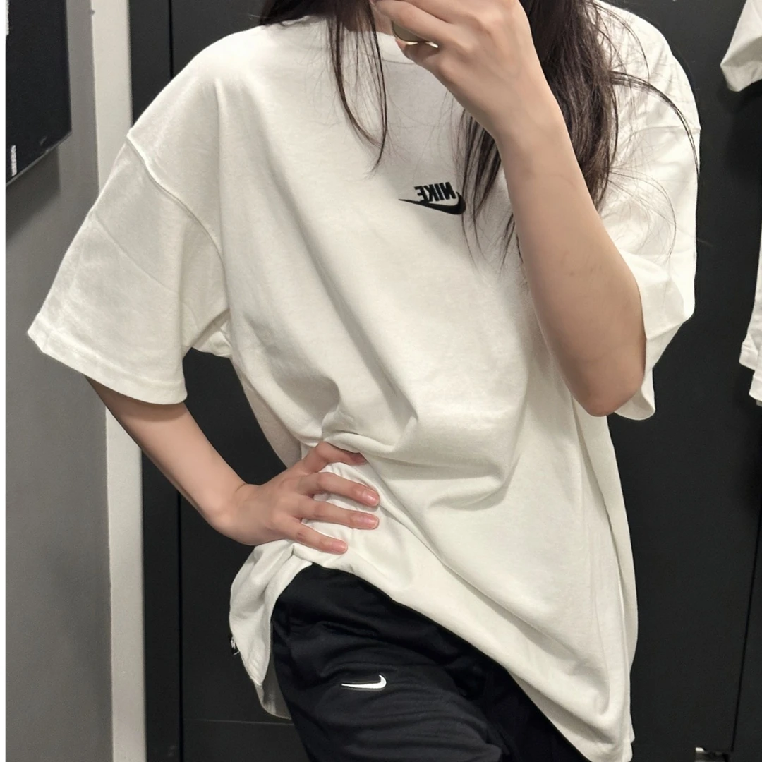 NIKE/耐克男女夏季棉针织短袖刺绣logo透气舒适圆领T恤DO7393