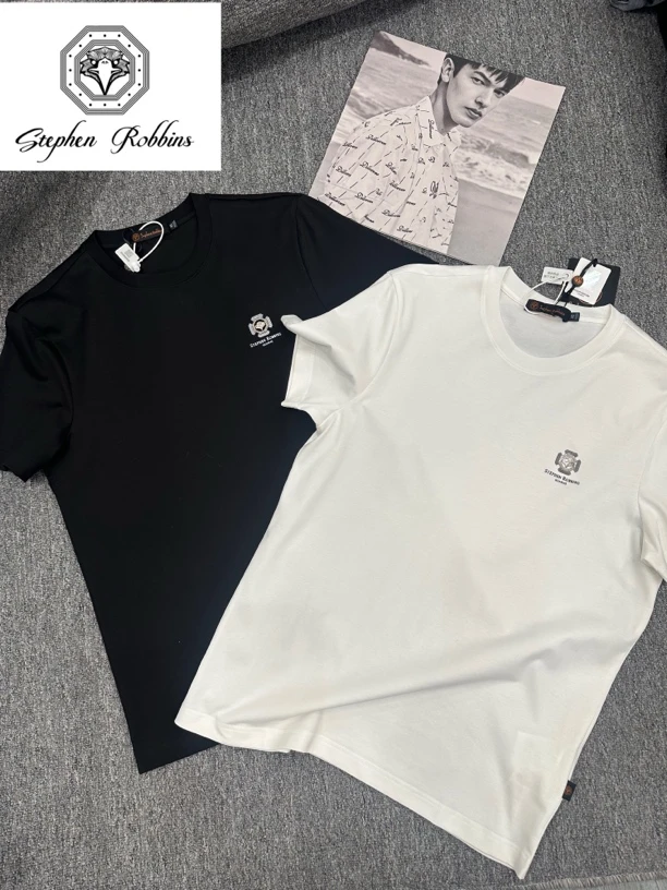 【欧洲名店】Suphen Robbins鹰标基础百搭通勤高品质男士短袖2072
