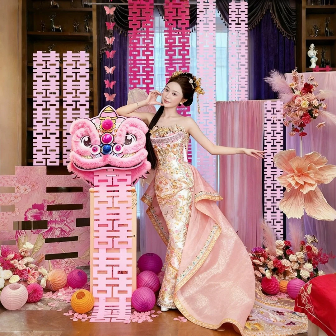 文仙亦言醒狮婚房布置套装结婚喜字kt板男方酒店婚礼晨袍背景装饰