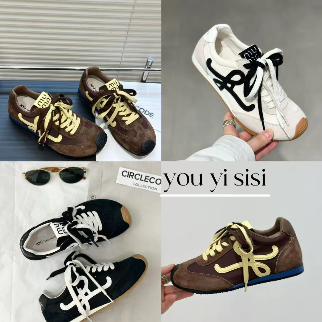 有意思思女鞋“小罗”百搭鞋子芭蕾时尚潮流厚底女鞋ins增高德训鞋