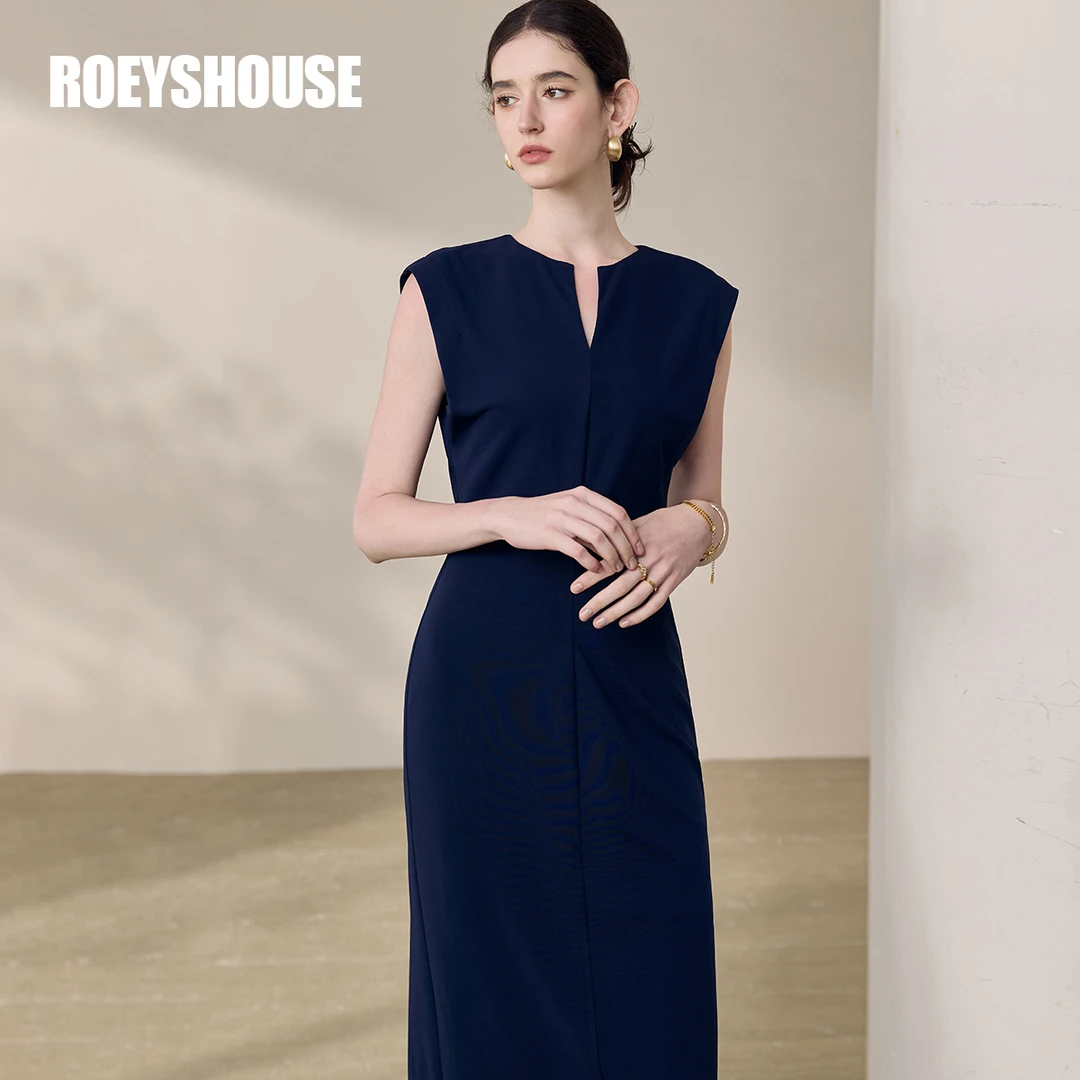 【RH】罗衣时尚无袖连衣裙2025夏季新款气质通勤修身针织裙11959