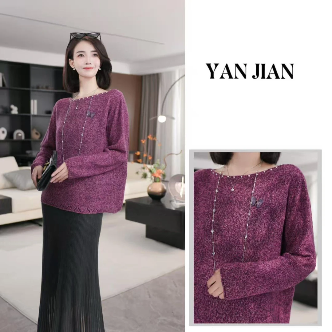 MAN【蝴蝶自来】山羊绒绵羊毛莱赛尔钉珠针织上衣